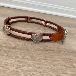 Vintage Brighton 1993 leather heart concho belt